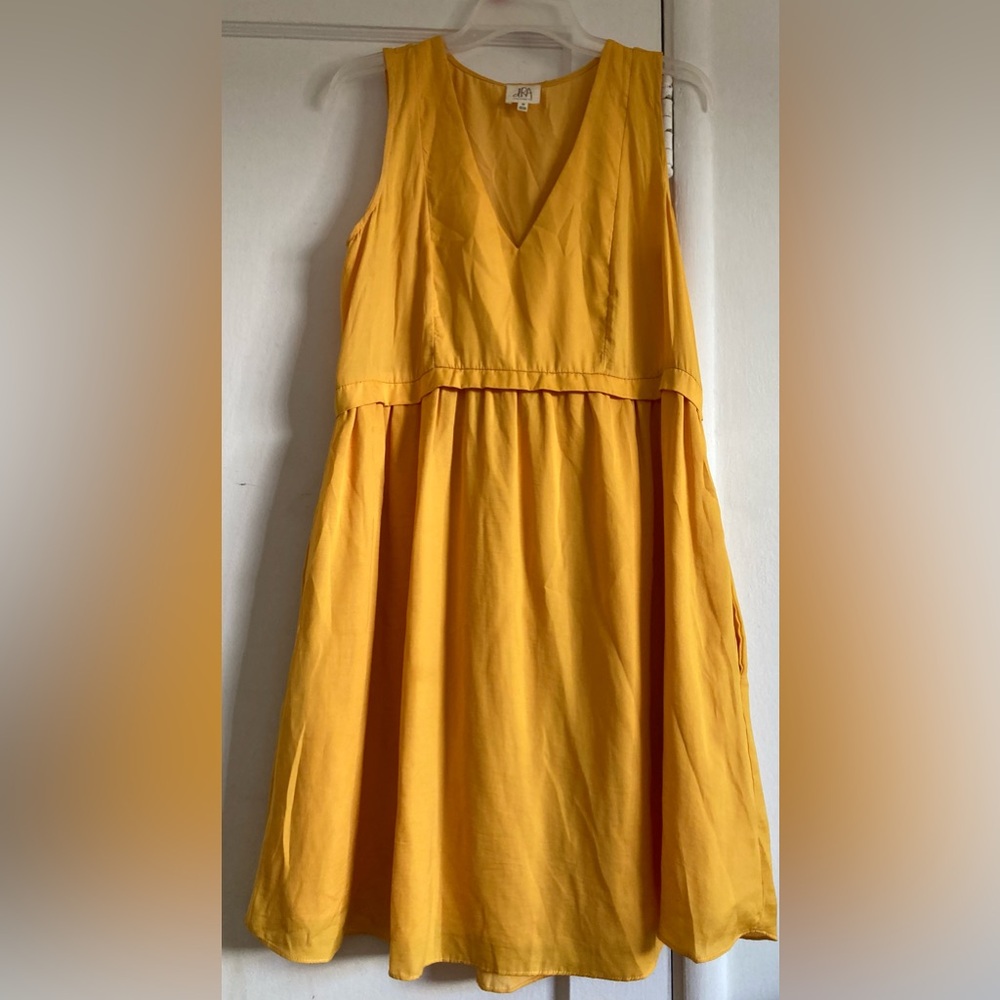 Yellow Midi Sundress with Sleeveless V-Neck